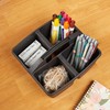 ECR4Kids 4-Compartment Medium Caddy, Storage Organizer, Black, 6-Pack