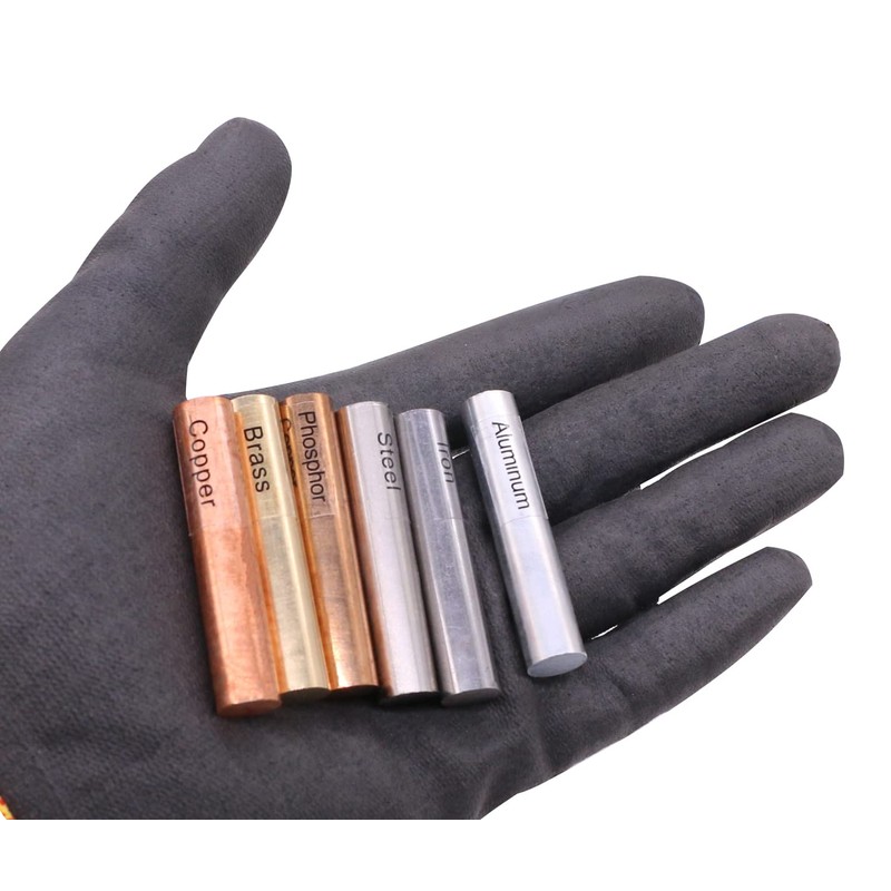 6 Pcs Metal Block Set-Brass, Copper,Iron,Steel, Phosphor Copper& Aluminum for