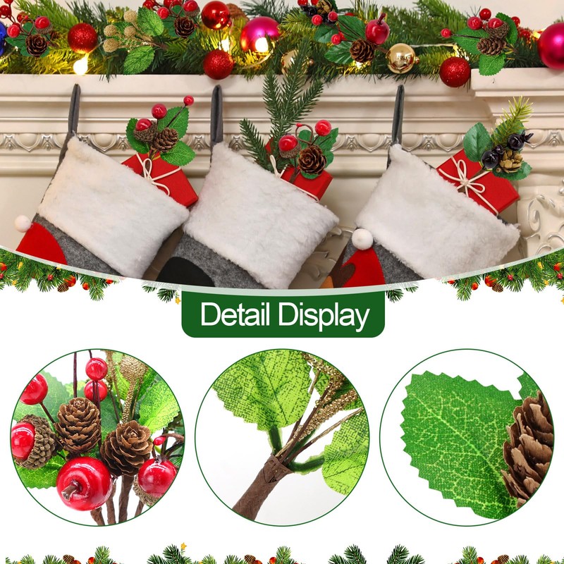 Shining She 20PCS Christmas Artificial Pine Cones, Mini Stimulation Red