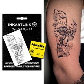 INKARTLINK Semi Permanent Tattoo, party tattoo, beautiful and realistic design, fun tattoo experience, cruelty-free, non-reflective, waterproof (Goddess of Peace)
