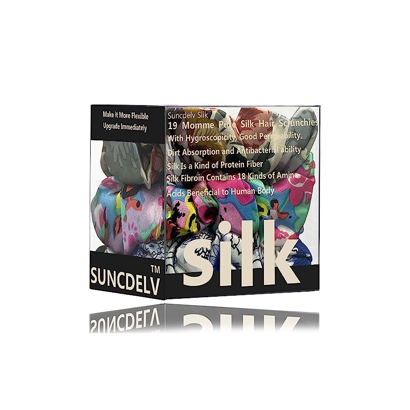 Suncdelv Silk, coleteros 100% de seda para el cabello, 22