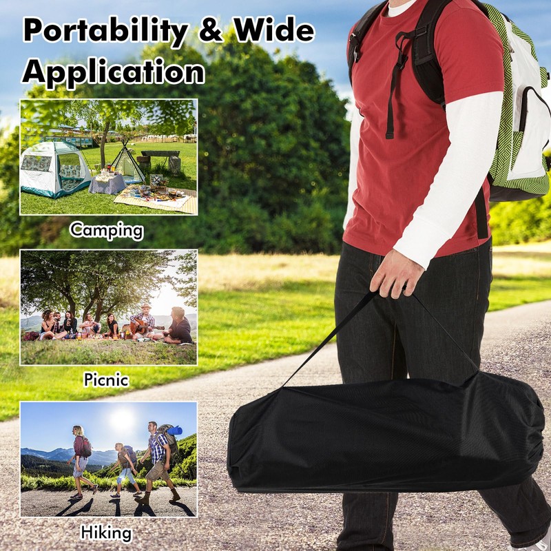 Tangkula Aluminum Folding Camping Table, Lightweight Roll-up Camp Table for