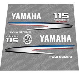 411 Decals Aftermarket Replacement for Yamaha 115 Four Stroke 2002-2006 Gray-White Decal (Sticker) Set