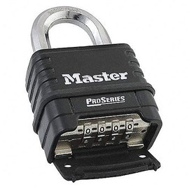 MasterLock 1178D Candado de combinación, cuerpo fundido a presión, paquete de 3 unidades/negro/plateado (llave diferente)