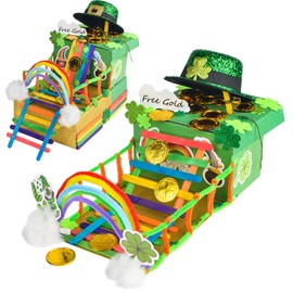 succulentlovers 2 Sets Leprechaun Trap Crafts Kit, St. Patrick's Day DIY Catch a Leprechaun Traps for Kids, Leprechaun Trap Supplies Irish Themed Kids Activity for Kids Classroom Party Supplies