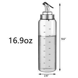 2Pcs Glass Oil Dispenser Bottle Olive Oil and Vinegar Dispenser Set Oil Container for Kitchen (16.9 oz)