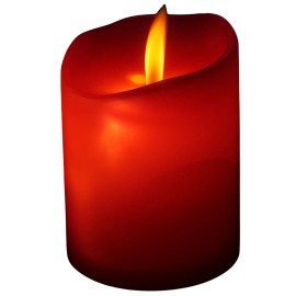 Elegani Small Flameless LED Candle 12 Pack – 2.75" Red Tealight Flickering Light