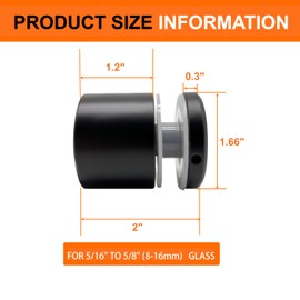 3TO Glass Railing Standoff - 4 Pack Dual Adjustable Heavy Duty 304 Stainless Steel Glass Railing Standoffs for Balcony Stair Railing Black Modern Design Railing Clamp