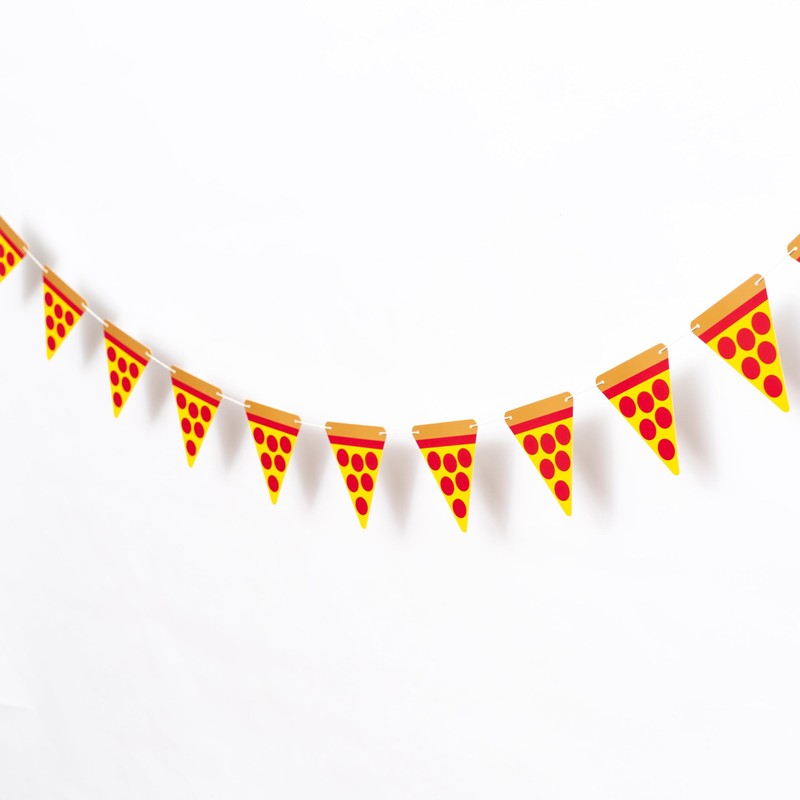 GIOGUK 11Pcs Italian Pizza Picnic Birthday Party Garland Banner