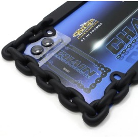 Cruiser Frames Universal Black Metal Chain License Plate Tag Frame for Auto-Car-Truck