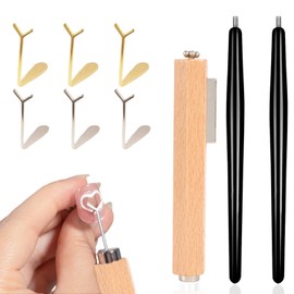 DANNEASY Cat Eye Nail Magnet, 3 In 1 Hexagon Mahogany Magnets for Nails, 2pcs Magnet Stick, 6pcs Y-Shaped Guide Tip for Heart Design Silver & Gold, Cat Eye Magnetic Gel Polish Nail Art Tools