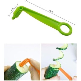 2 Pcs Green Spiral Slicer Blade Hand Slicer Cutter Potato Cucumber Vegetables Spiral Knife Kitchen Tool,Manual Screw Peelers Kitchen Accessorie and Dining Tools
