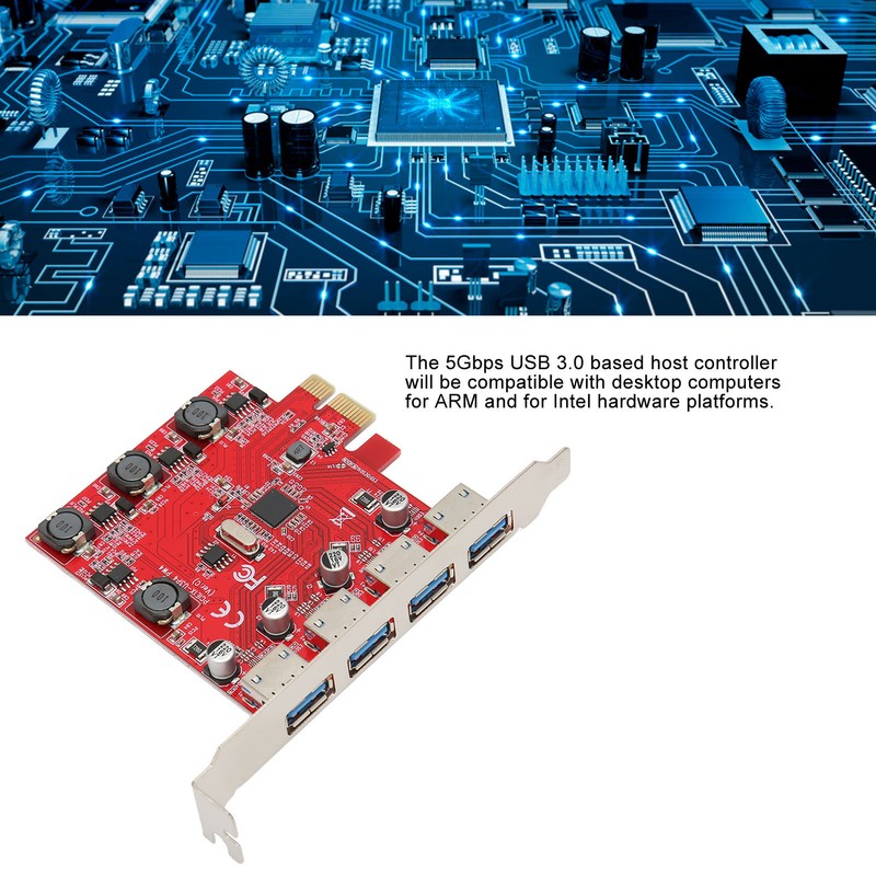 4 Ports 5Gbps USB 3.0 PCI Express Expansion Card for