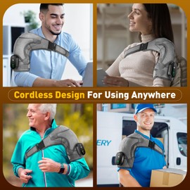 MOAJAZA Heated Shoulder Brace for Women Men, Shoulder Massager Shoulder Heating Pad for Neck and Shoulder Deep Issue
