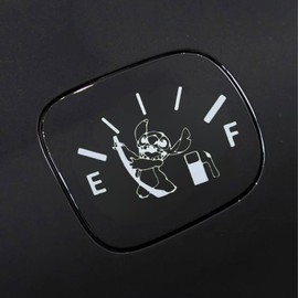 Car Stickers - Fuel Tank Cartoon Vinyl Sticker, Peeking car Decals, Funny Stickers - Waterproof Bumper Stickers for Cars, Truck, Motorcycle, Wall, Window and Laptop. (White)