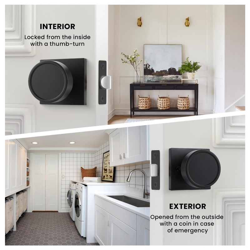 Haidms Black Passage Door Knobs Interior, Heavy Duty Round No