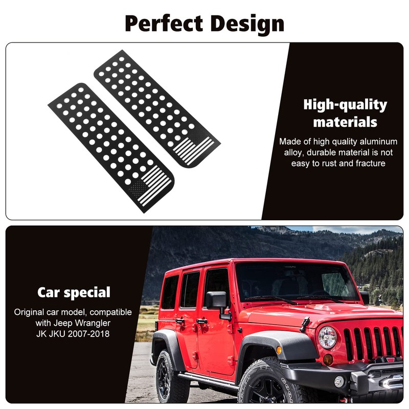 Aluminum Alloy Car Rear Door Window Decals Glass Cover Trim