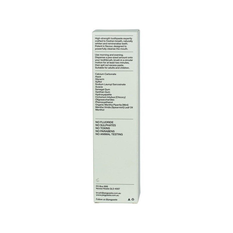 Peg Paste Natural Toothpaste with Hydroxyapatite Natural Mint 190g