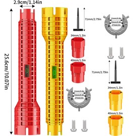 SXCCNW 8 in 1 Tap Key Tool, Multifunctional Sink Wrench, Sink Installer Tool, Sink Faucet Installer for Sink Installer Tool Sink Wrench Red
