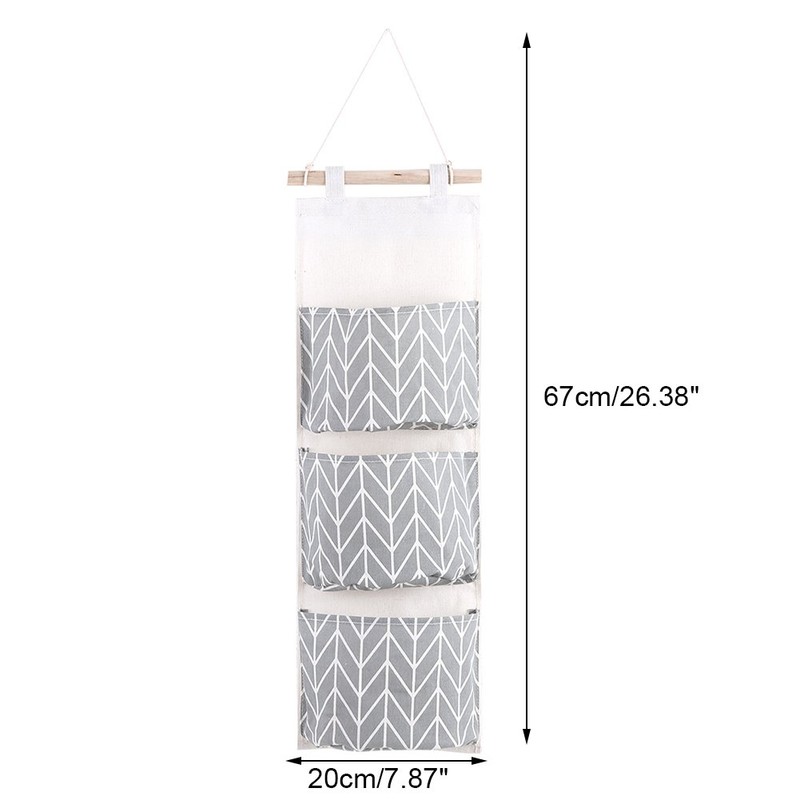 3 Pockets Storage Bag, Hanging Storage Pockets, Wall Door Closet