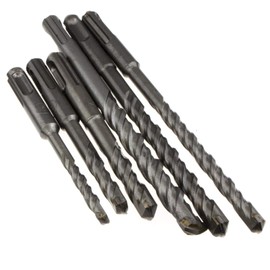6 Piece SDS Plus Tough Carbon Steel Drill Bit Set for Brick with Case 6mm/8mm/10mm/12mm in Storage Box with YG8 cutting edges