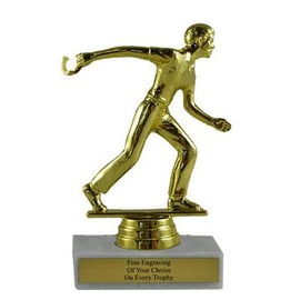 Horseshoe Trophy - 6" Economy Style - White Marble
