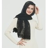 Leimandy Black Veil Mantilla - Soft Scarf, Ivory Lace, Catholic