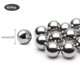 HiPicco 10pcs 14mm Bearing Balls 304 Stainless Steel G100 Precision Balls，14mm/apr.0.55" Precision Bearing Balls