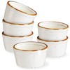 ONEMORE Ramekins 6 oz Oven Safe, Ceramic Souffle Dishes with