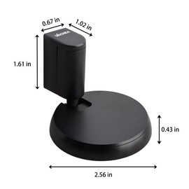 VACNEA Heavy Duty Windproof Door Stopper, Mechanical Height Adjustable Floor Door Stops Keep Door Open, No Drilling Doorstops Door Catch Holder with Screws and Adhesive Pads, 1 Pack, Black