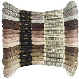 Embroidery Floss - Cross Stitch Threads - Friendship Bracelets Floss - Crafts Floss - 14 Skeins Per Pack Embroidery Floss, Light Mocha Brown Gradient