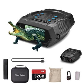 4K Night Vision Binoculars, 8X Digital Zoom, 600m Viewing Distance,Rechargeable Battery, 32GB Card, 3" Screen for Camping, Hunting, Outdoor Activities