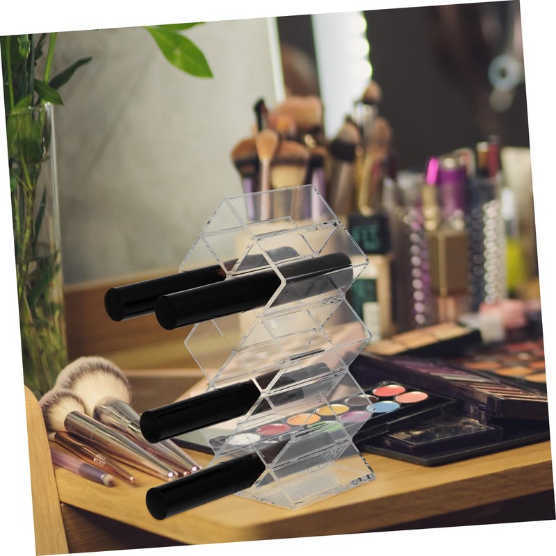 WOONEKY Transparent Acrylic Lipstick Holder Compact Makeup Storage Organizer for