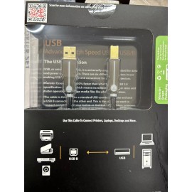 Monster Advanced High Speed USB to USB/B Cable 7ft 2.13M Printers laptops PC BN
