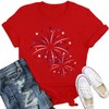 IFQ Womens American Flag Shirt USA Firework Patriotic Print T-Shirt
