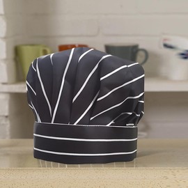 Kochmütze Schwarz-weiß gestreift Verstellbare Kochmütze Baumwolle Küche Kochen Kochmütze Rauchresistente Mütze Home Hotel Restaurant,kochmütze Herren,kochmütze Damen