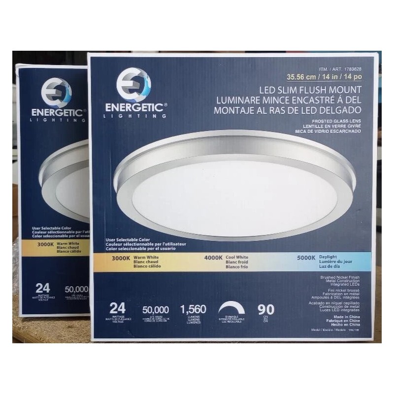Energetic Lighting NEW Energetic 14” Slim LED Flush Mount Light