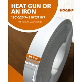 HGKJHF，White Melamine Edging Tape, 14/17 inches * 50 feet, pre Coated with hot melt Adhesive Flexible Veneer Edge Edging, Used for Cabinet and Furniture Repair Edging (1,White,14/17in*50ft)