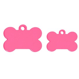 10 Bulk Wholesale Blank Bone Shape Premium Pet Id Tag, 9 Colors, 2 Sizes to Choose from (Pink, Large)