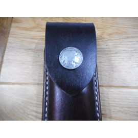 Unbranded Buck 110 custom made leather sheath. Your choice of snap - Indian head