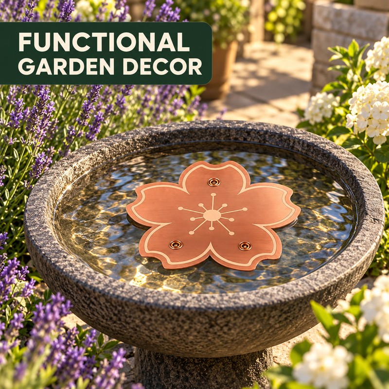 2-Pack Copper Bird Bath Disks with Triple-Point Support, 3.94 Inch
