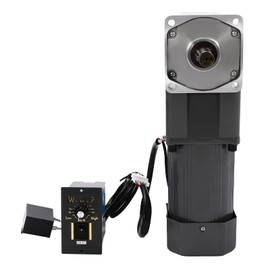 Electric Gear Motor, 110V 200W 90° Right Angle Output Gear Head Induction Motor Gear Reducer Motor Variable High Torque Electrical Machinery with Speed Governor for Packaging, Printing (110V 200W)