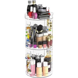 Elegant Makeup Storage Rack 360 Rotating Organiser with Multiple Layers for Cosmetics Beauty Products Display Stand Skincare Storage