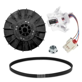 WH03X32158 Washer Speed Sensor&WH03X32217 1/2 HP Motor Pulley (with Nut) &WH01X24180 Drive Belt Compatible with GE & Hotpoint Replaces WH12X25294 PS16619248 AP7020336 GTW335ASN1WW GTW465ASN9WW