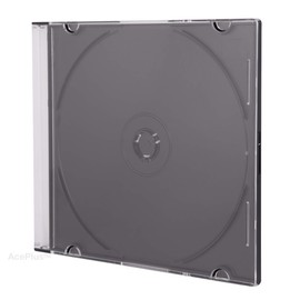 AcePlus Slim Single Disc CD Jewel Cases in 5.2mm Super Thin Thickness with Assembled Trays (10-Pack, Black)