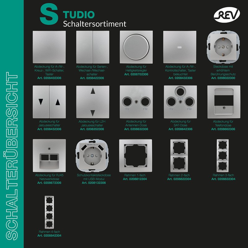 REV Studio Platinum Button Wifi Switches A/W Switch Cover