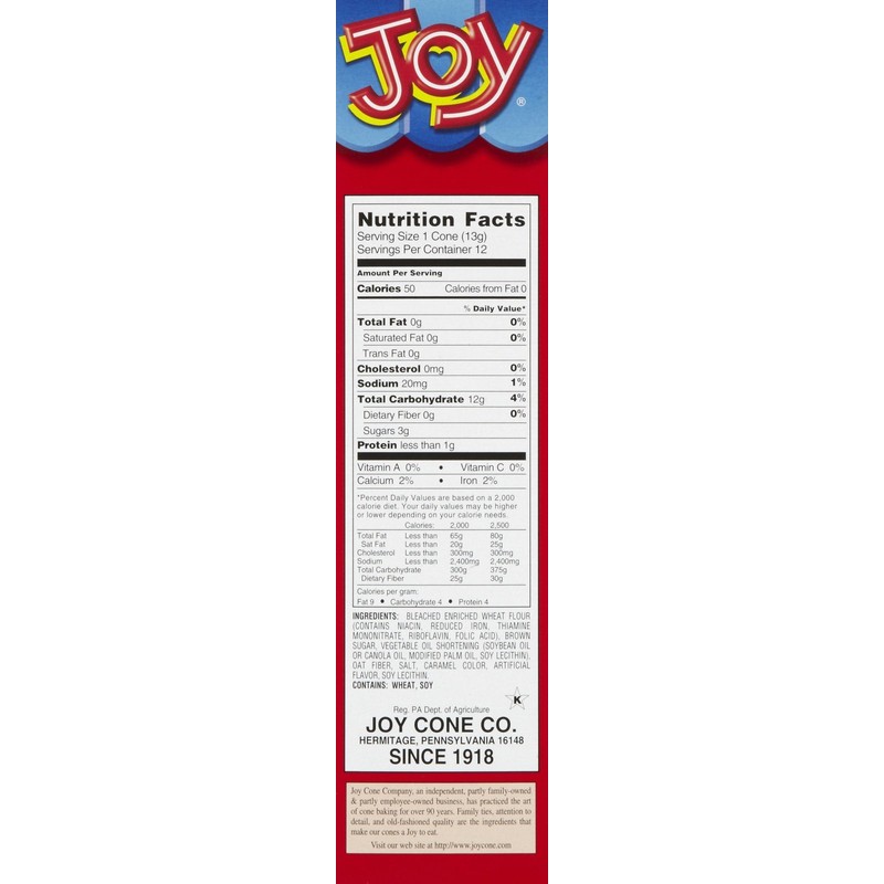Joy Sugar Cone - 12 ct, 5 oz