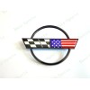 AUTO 1PC Black Rear Gas Lid Blue Cross US Flags