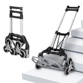 Folding Aluminum Tri-Wheel Stair Climbing Hand Cart Trolley