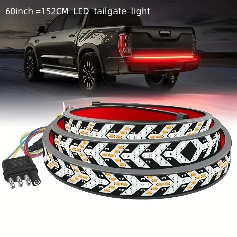 Happybilssbuy LED Tailgate Light Bar 60" Triple Row 5-Function Strip